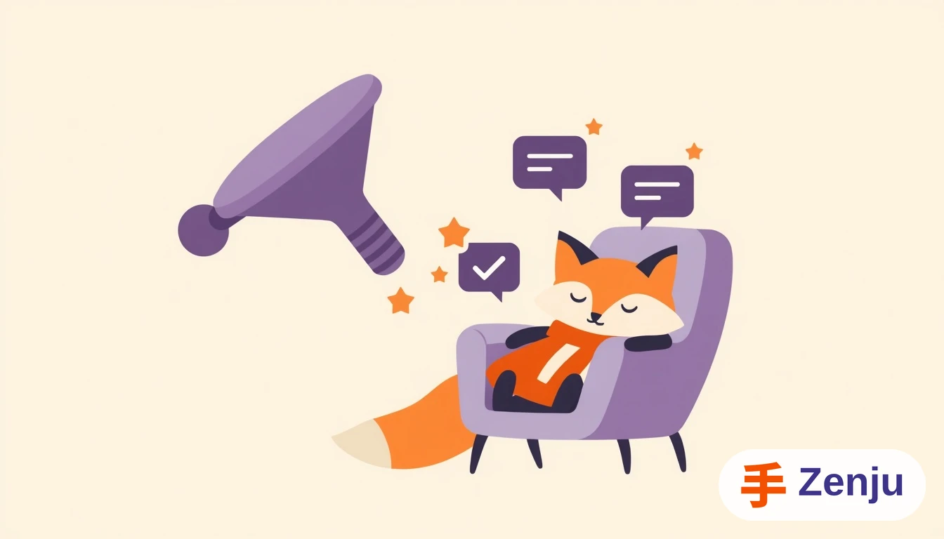 Ilustración de un embudo de ventas conectado a WhatsApp con prospectos calificados saliendo automáticamente