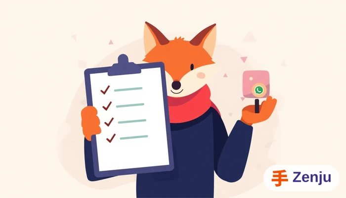 Dueño de negocio revisando una lista de verificación antes de contratar un servicio de agente de IA para WhatsApp